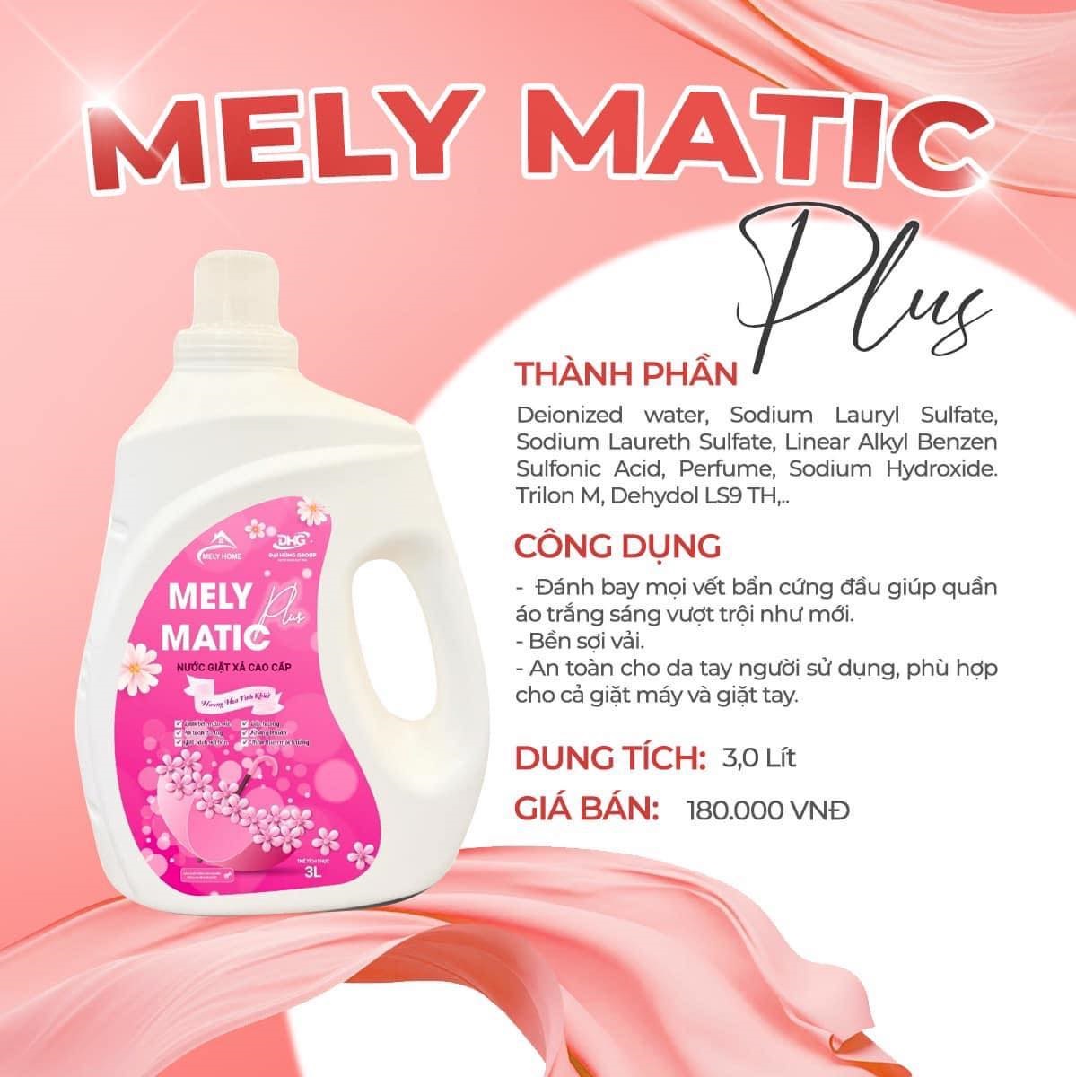 Nước giặt Mely Matic Plus